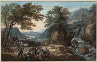 R+ 020
<br/>
Berglandschap met rustende soldaten
<br/>
<em>Battem, Gerrit (1636-1684)</em>